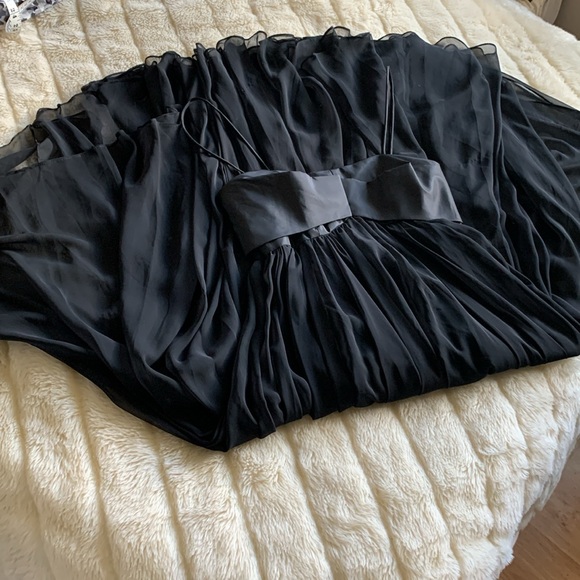 Vtg 60's black sheer chiffon full circle babydoll swing dress XS S - Picture 11 of 15